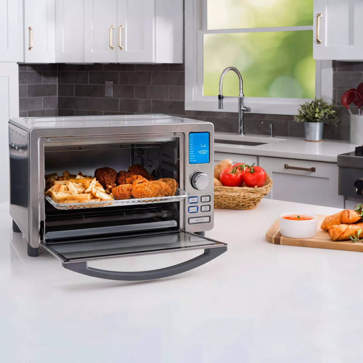 Gourmia Digital Stainless Steel Toaster Oven Air Fryer – Stainless Steel: 1700W, Dishwasher-Safe, Airfryer Toaster Oven