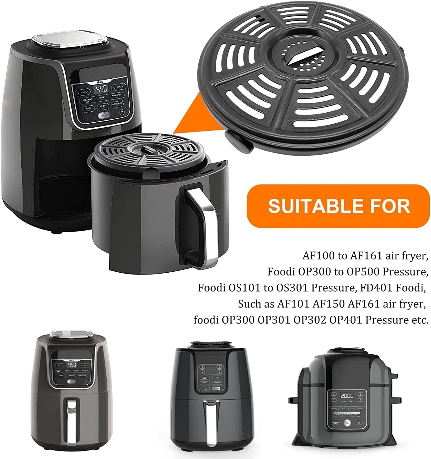 HEISENLIN Air Fryer Replacement Parts Crisper Plate for Ninja Air Fryers Foodi