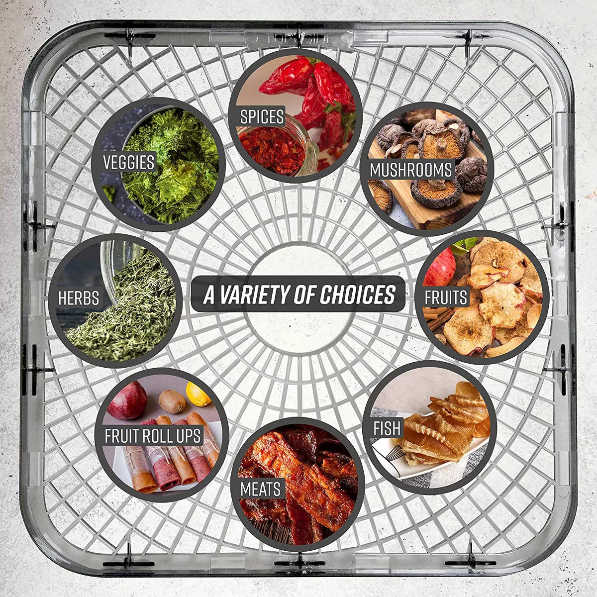 Ronco Turbo Ez-Store 5-Tray Dehydrator with Convection Air Flow, Food Preserver Adjustable Temperature Control, Quiet Operation