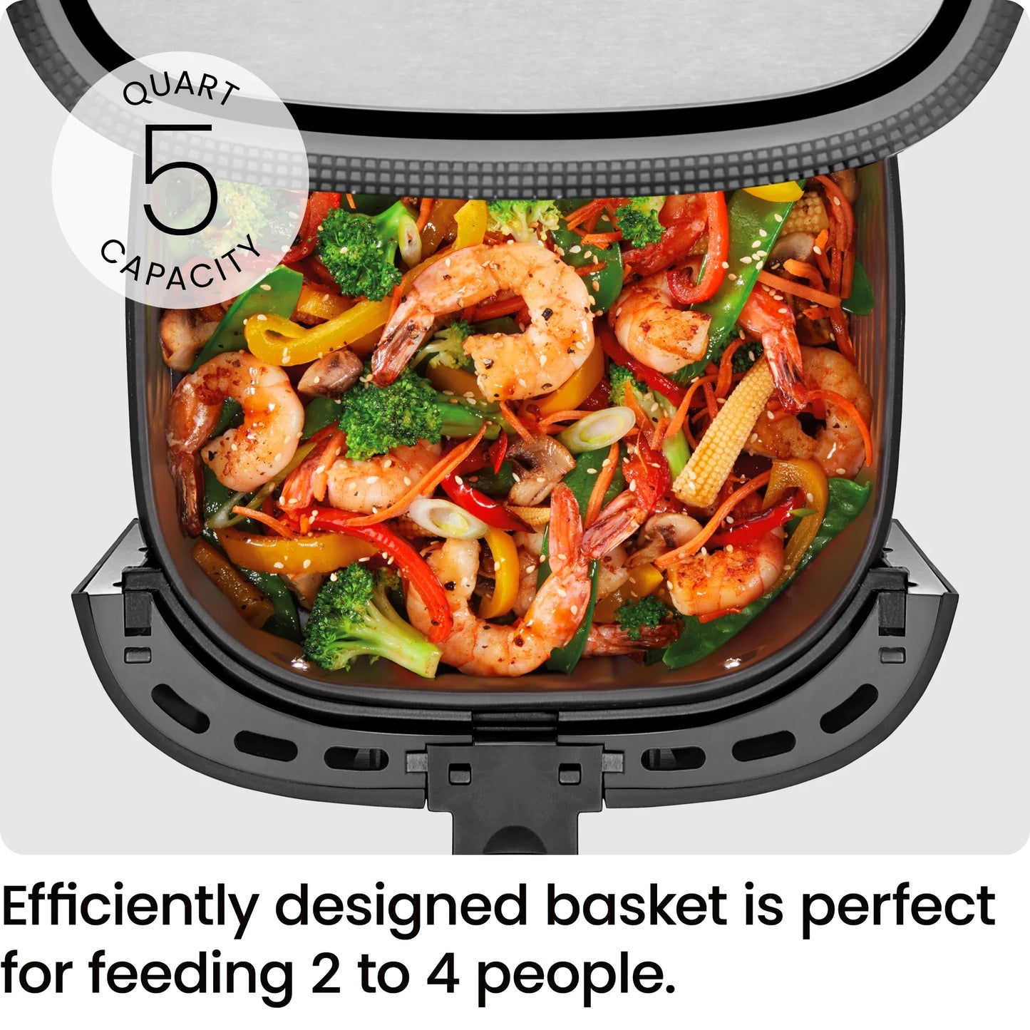 Exactemp 5 Qt. Digital Air Fryer with Temperature Probe - Stainless Steel, New