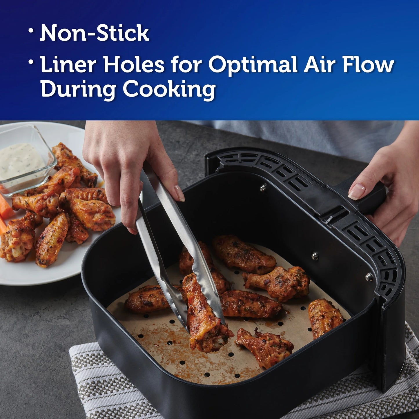 (3 Pack) Parchment Paper Air Fryer Liners, 50 Count