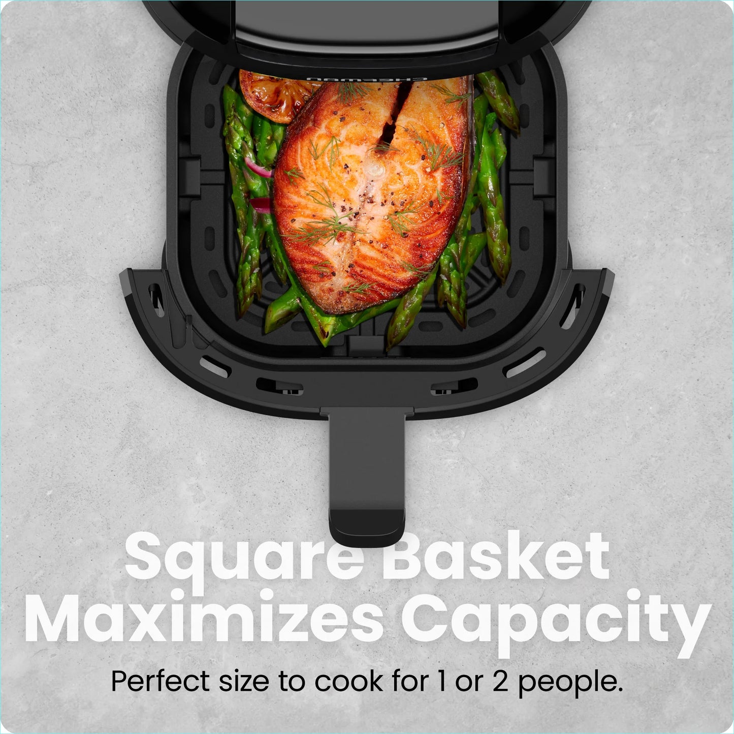 2 Qt Compact Air Fryer W/ Digital Display and Shake Reminder - Black, New
