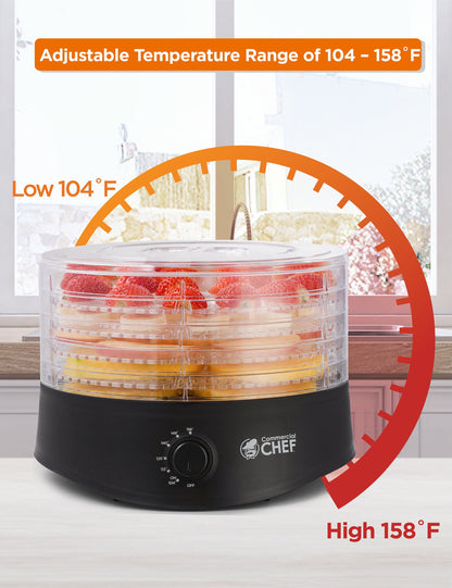 Food Dehydrator, Dehydrator with 5 Drying Racks, Black