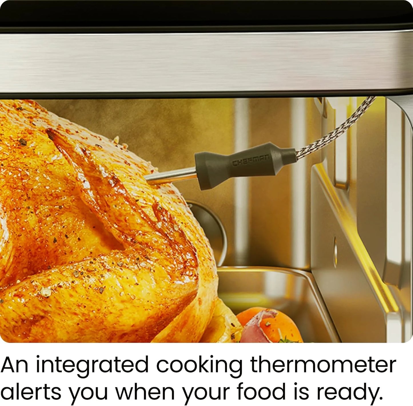 12-In-1 Air Fryer Oven Combo W/ Probe Thermometer, 20 Qt Capacity - Black Stainless Steel, New