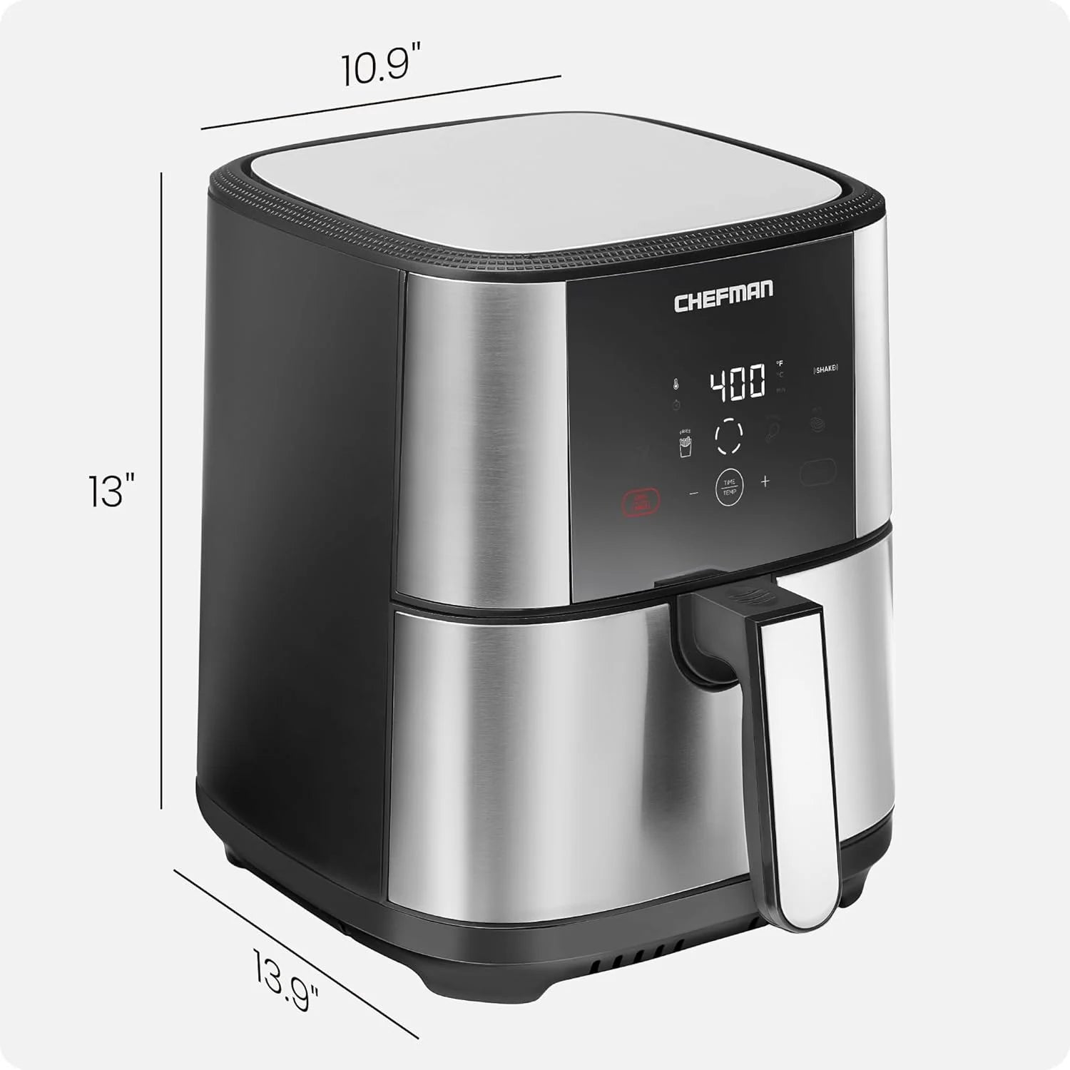 Turbofry Air Fryer W/ Digital Controls, 5 Qt Capacity - Stainless Steel, New