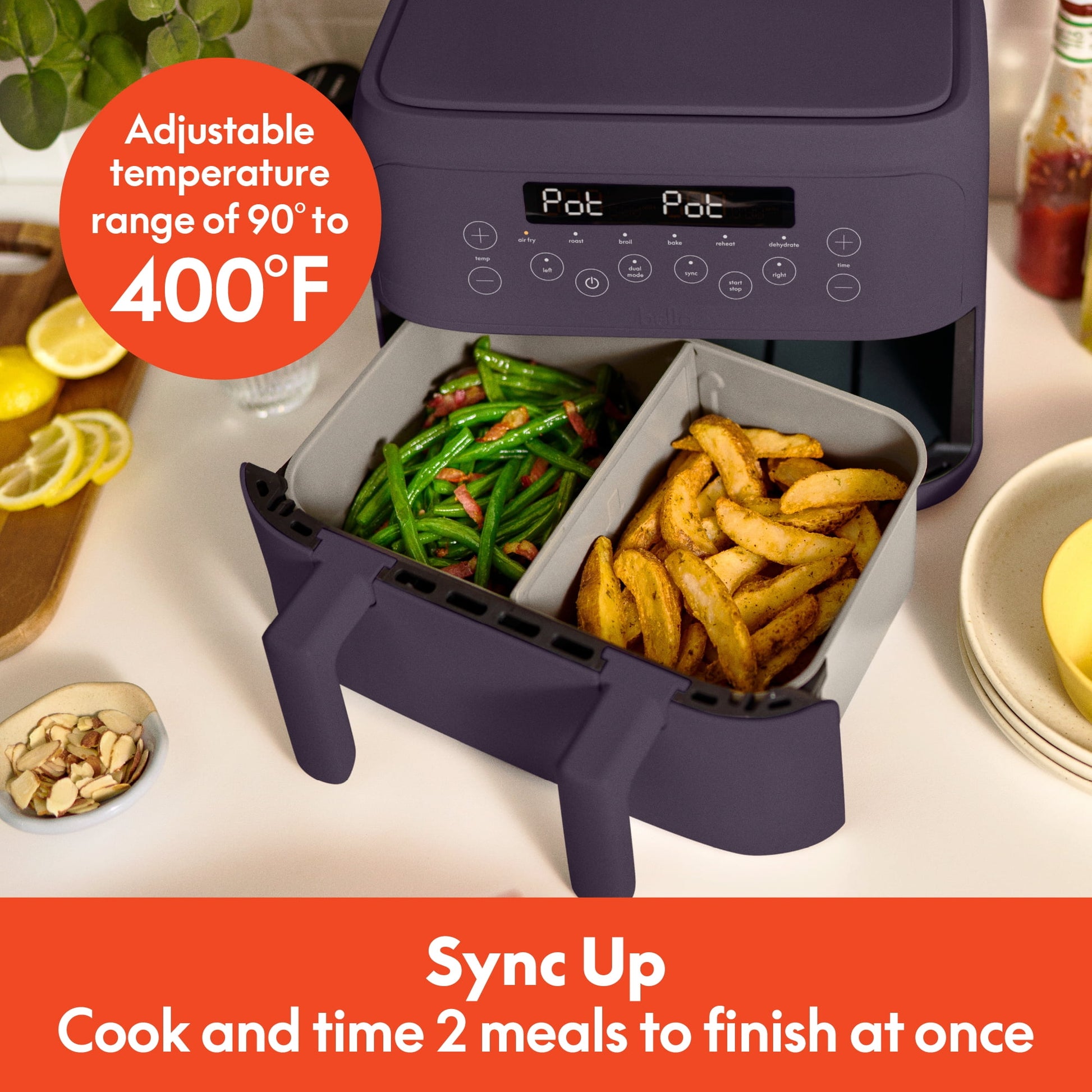 4Qt Trizone® Air Fryer, Plum