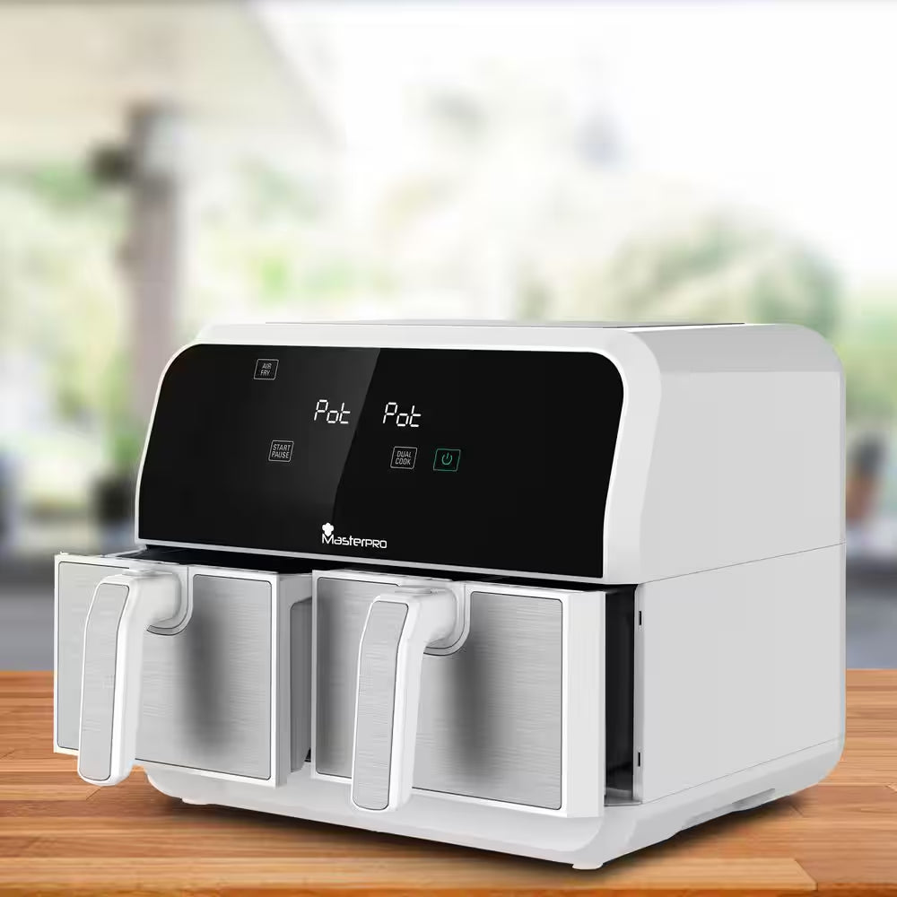 8.4 Qt. White Dual Basket Air Fryer