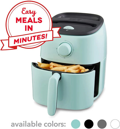 Tasti-Crisp 2.6Qt Air Fryer, Aqua - Auto Shutoff, Non-Stick Basket
