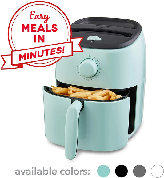 Tasti-Crisp 2.6Qt Air Fryer, Aqua - Auto Shutoff, Non-Stick Basket