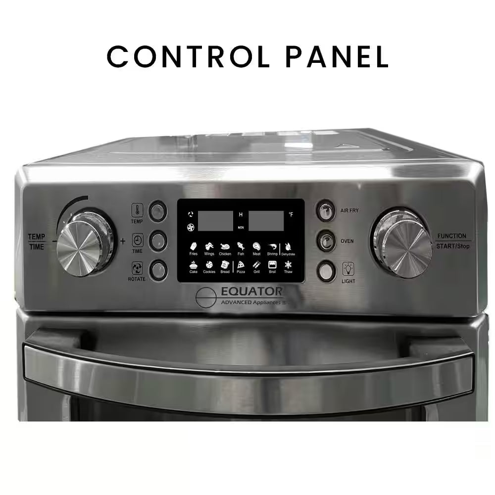 0.93 Cu.Ft Stainless 5-In-1 Air Fryer, Convection Oven, Pizza Oven, Grill, and Dehydrator with 360 Air Circulation