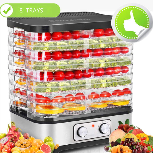 8 Layers Food Dehydrator, Electric Digital Food Dehydrator Machine for Jerky, Fruit, Vegetables & Nuts, Vegetable Dryer with Timer and Temperature Control with LCD Display Screen