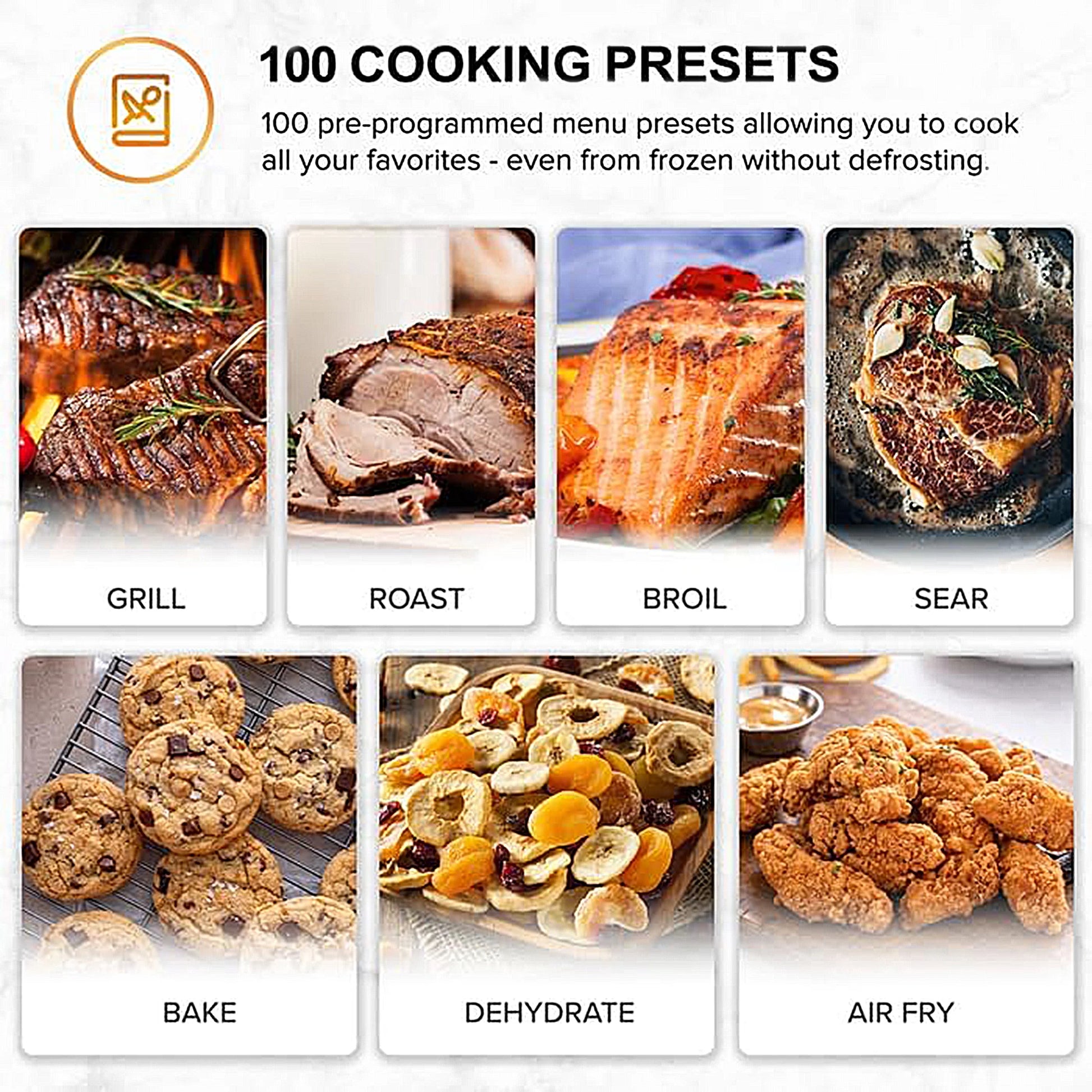 Pro plus 2 Air Fryer, Infra-Red Oven Cook Healthy, 360 Surround Cooking, Adjustable Temps, 100 Presets & 50 Memory Air Fryer, Durable Power Dome, Deep Blue
