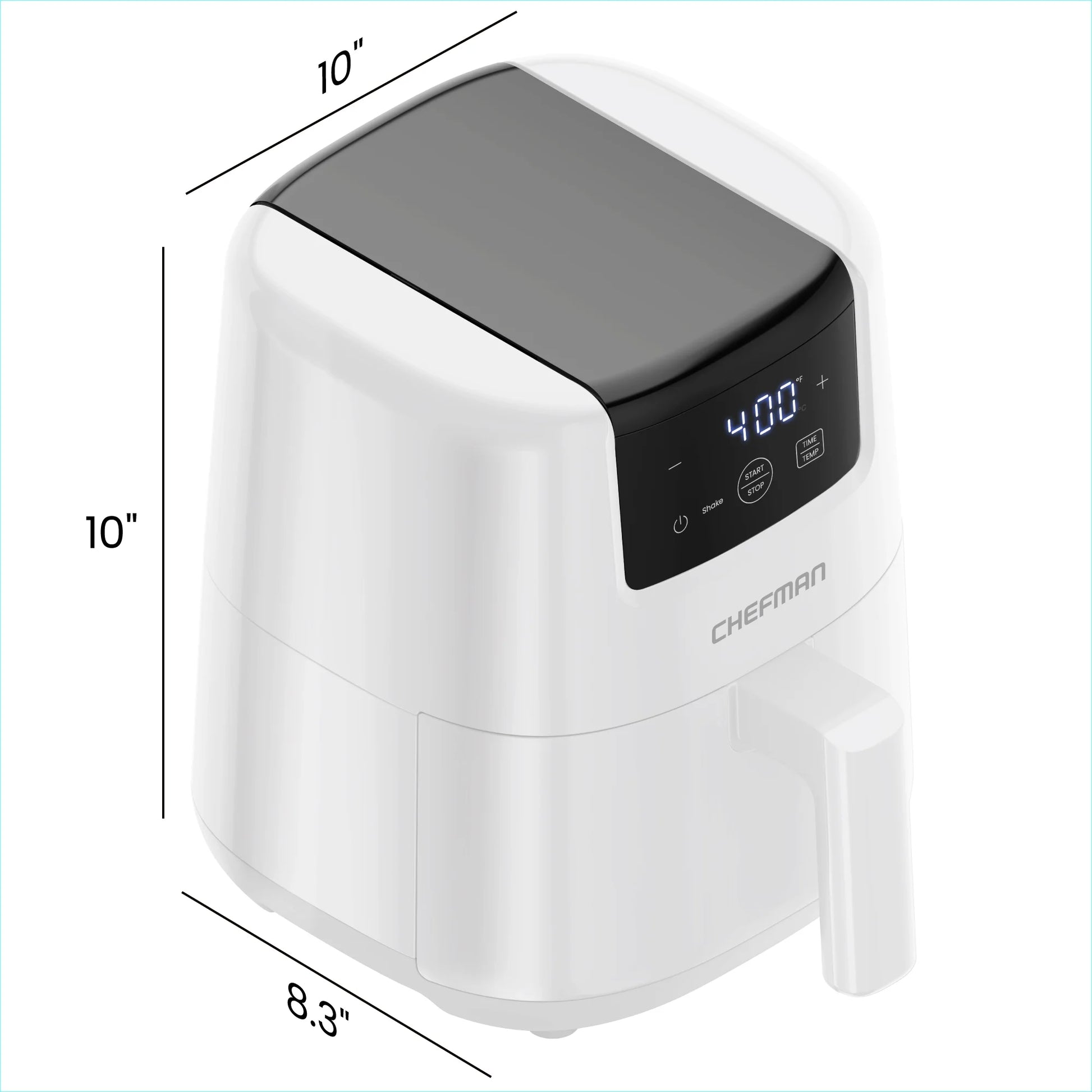 2 Qt Compact Air Fryer W/ Digital Display and Shake Reminder - White, New
