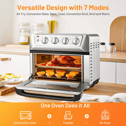 21.5QT Air Fryer Toaster Oven 1800W Countertop Convection Oven W/ Recipe