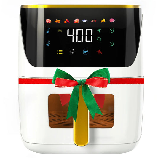 Newest Air Fryer Large 8.5 QT, White, 8 in 1 Touch Screen, Visible Window, 1750W