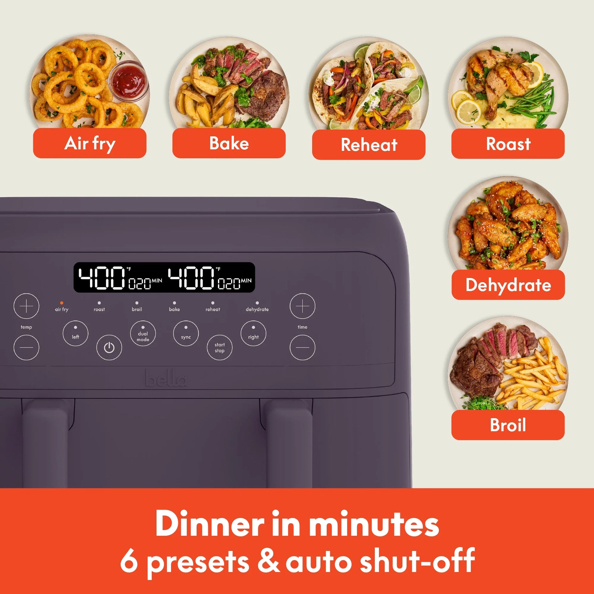 4Qt Trizone® Air Fryer, Plum