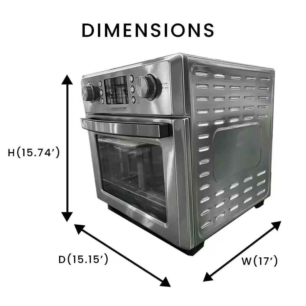 0.93 Cu.Ft Stainless 5-In-1 Air Fryer, Convection Oven, Pizza Oven, Grill, and Dehydrator with 360 Air Circulation