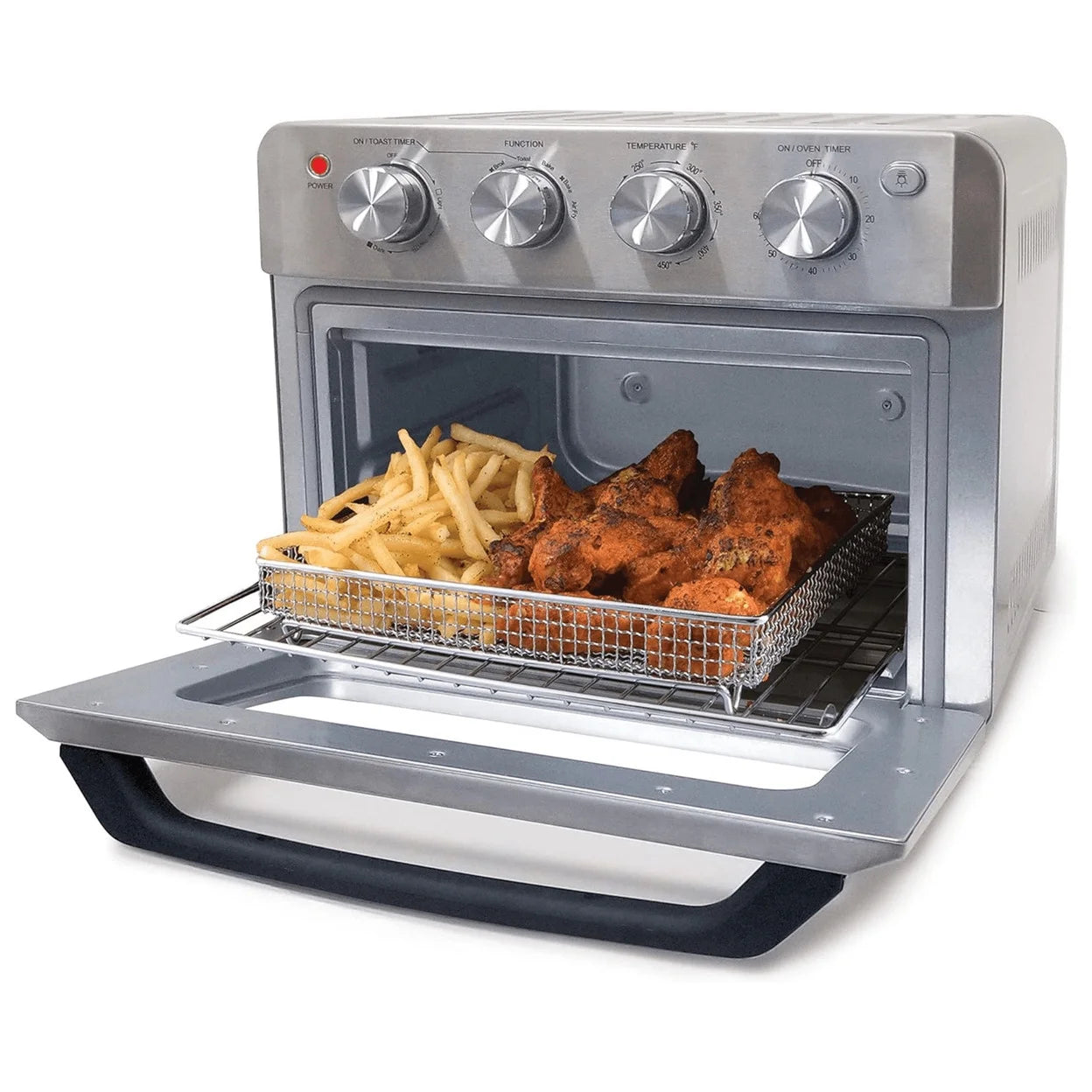 Do-It-All 20 Liter Convection Air Fryer Toaster Broiler Oven in Silver