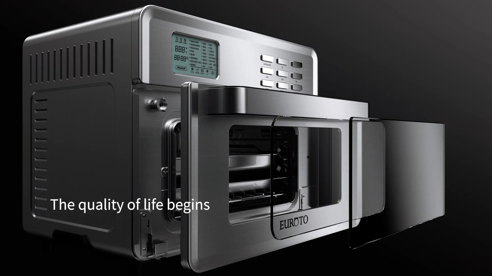 Air Fry Oven, 26.8 Quart 24 in 1 Function 360 Air Circulation, Bake, Broil, Toast, Air Fry, Air Roast, Digital Toaster, True Surround Convection, Includes Recipe Book, 1800 Watts, Steel Finish