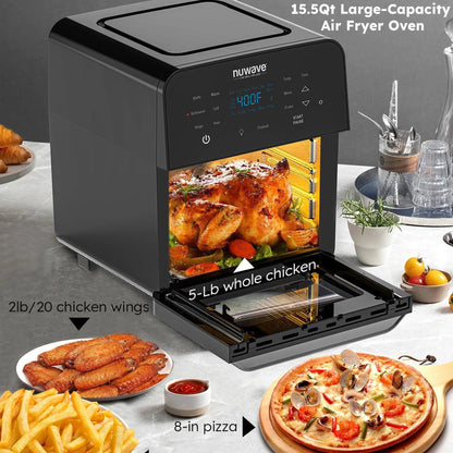 Brio 15.5 Qt Air Fryer, Black - Smart Thermometer