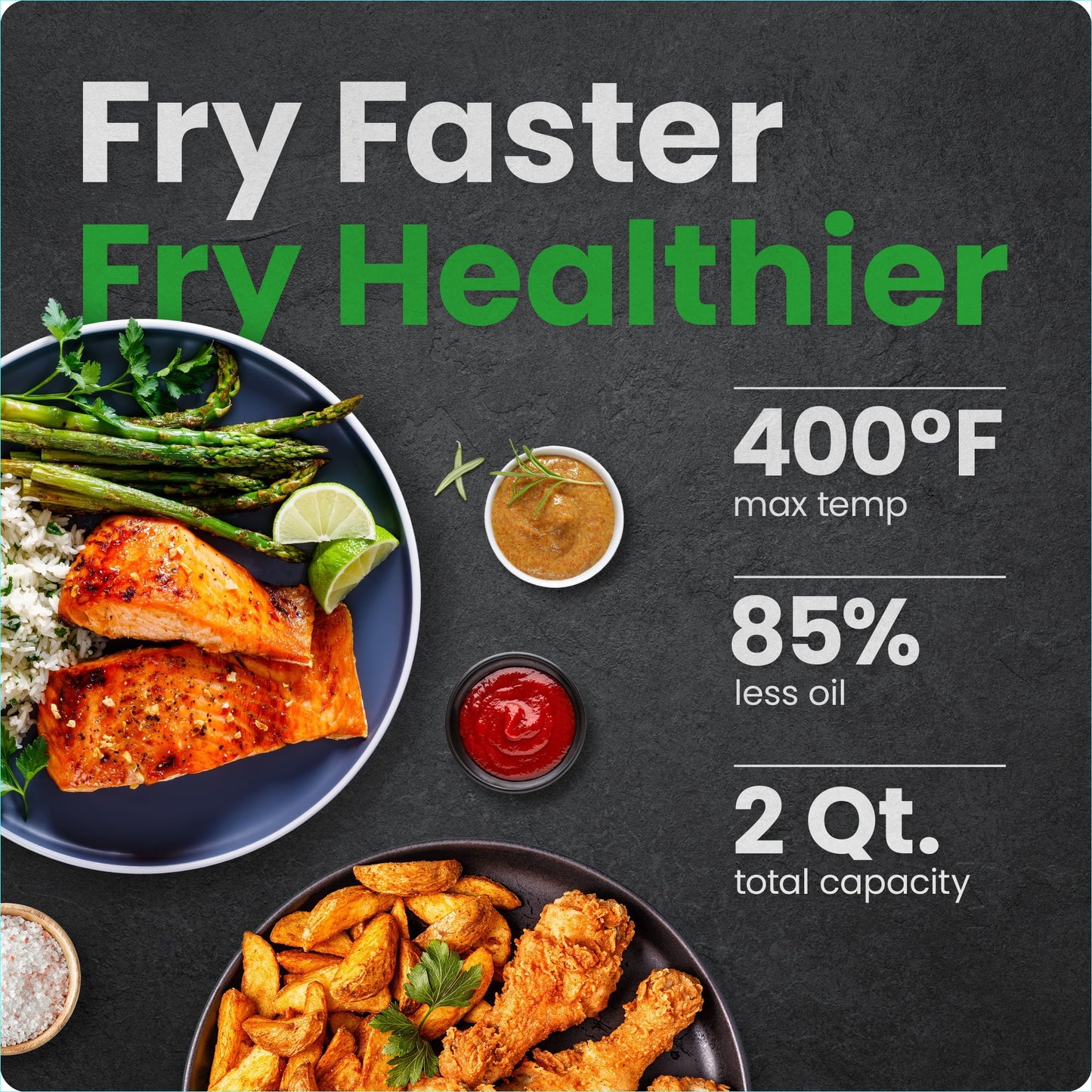 2 Qt Compact Air Fryer W/ Digital Display and Shake Reminder - White, New