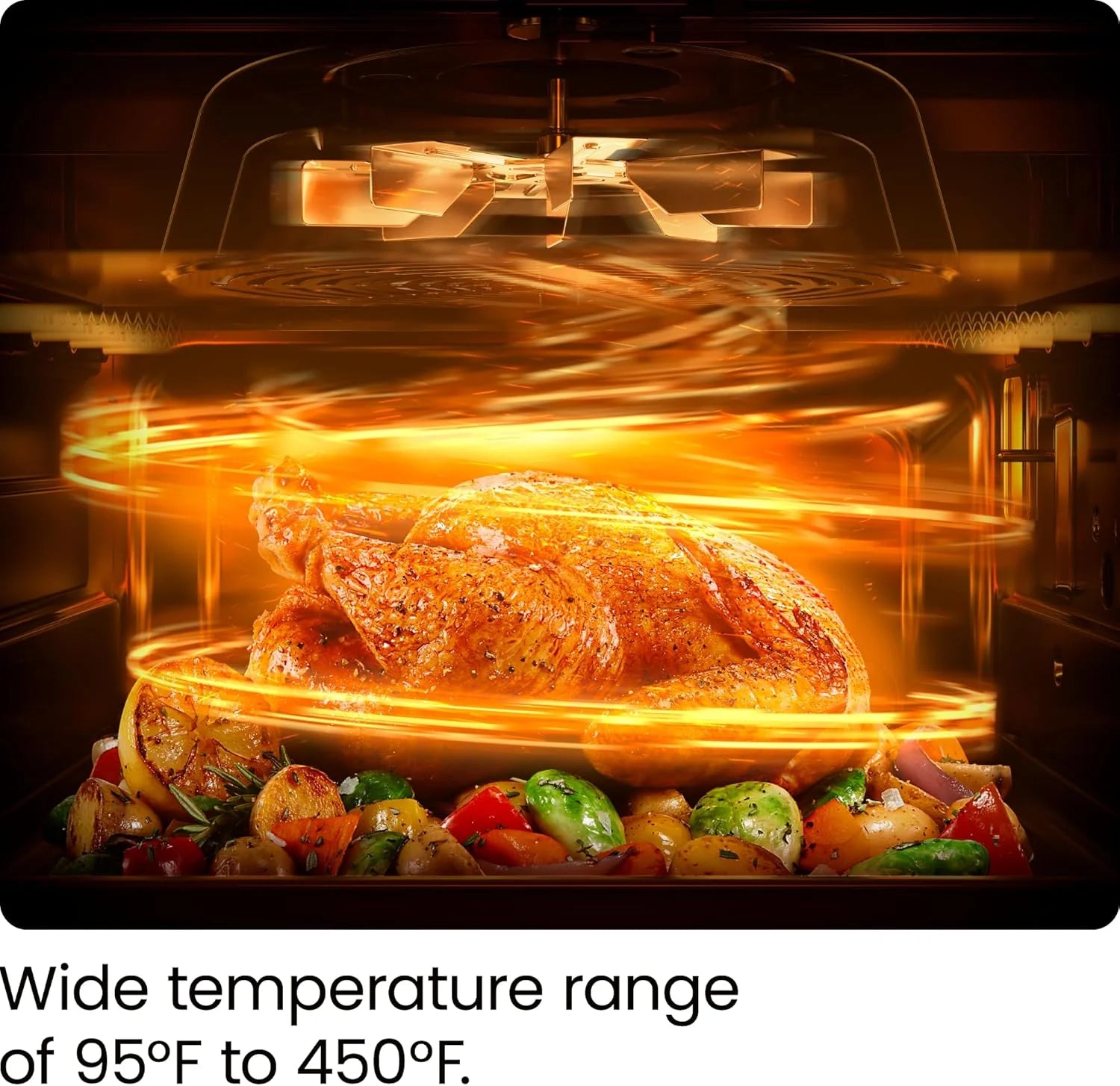 12-In-1 Air Fryer Oven Combo W/ Probe Thermometer, 20 Qt Capacity - Black Stainless Steel, New
