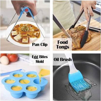 Square Air Fryer Accessories 11 Pcs with Recipe Cookbook Compatible for Philips Air Fryer, COSORI and Other Square Airfryers and Oven, Deluxe Deep Fryer Accessories Set of 12 (8 Inch)