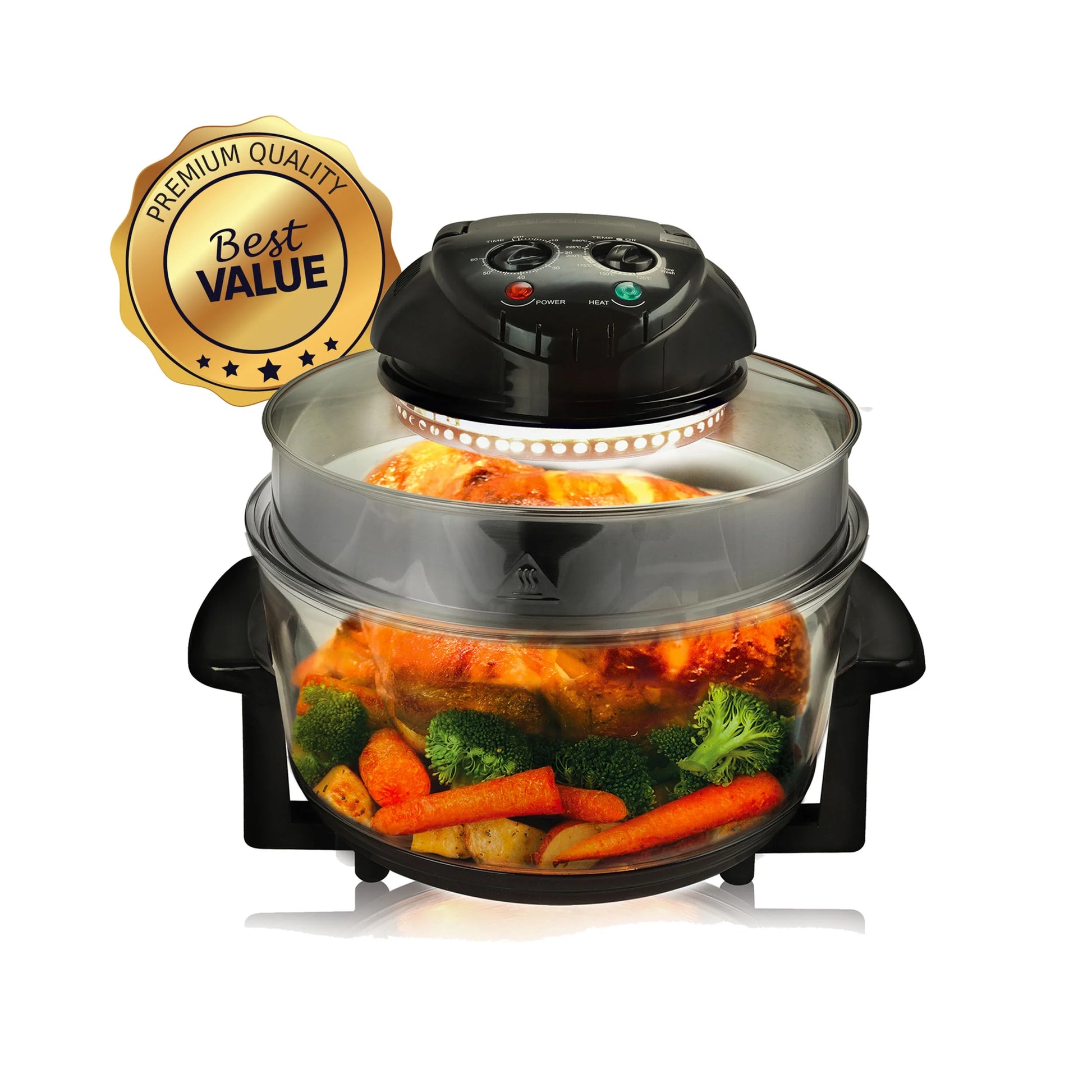 18 Qt Halogen Air Fryer, Black - Automatic Shutoff