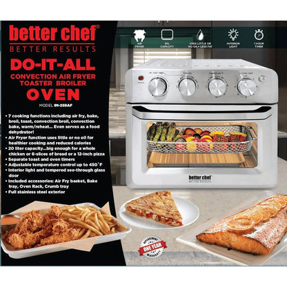 Do-It-All 20 Liter Convection Air Fryer Toaster Broiler Oven in Silver