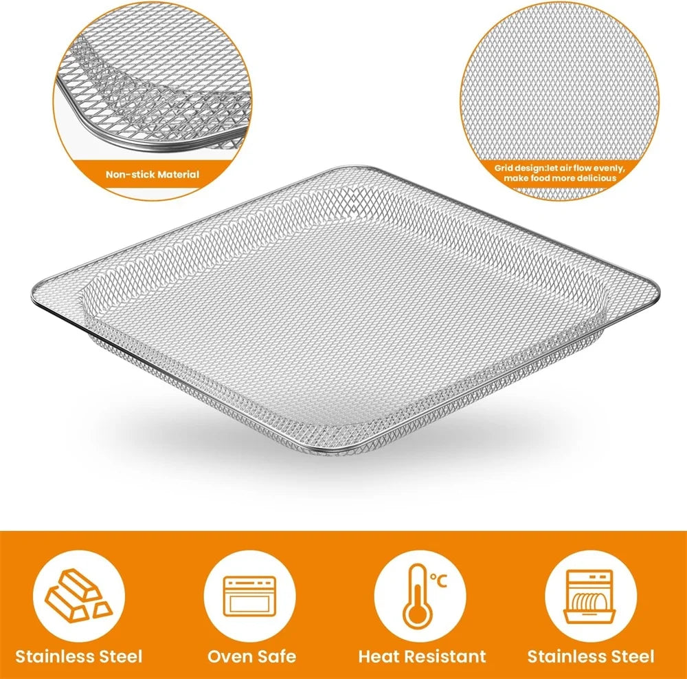 Replacement Air Fryer Basket for Ninja Foodi SP101 Air Fry Oven, Stainless Steel Air Fryer Accessories for Ninja Foodi SP100, SP101B1, SP101C