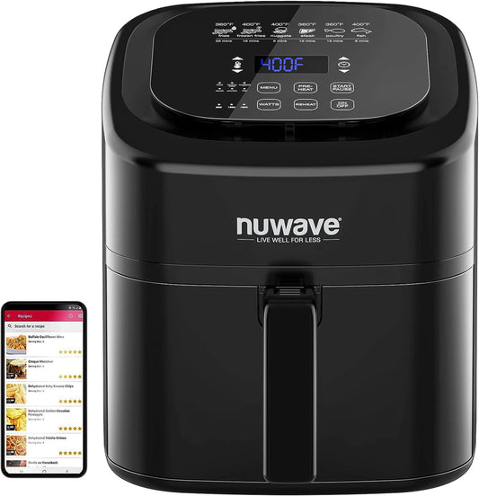 Brio 6-Quart Digital Air Fryer with One-Touch Digital Controls, Automatic Shutoff, Stainless Steel, Cooking
