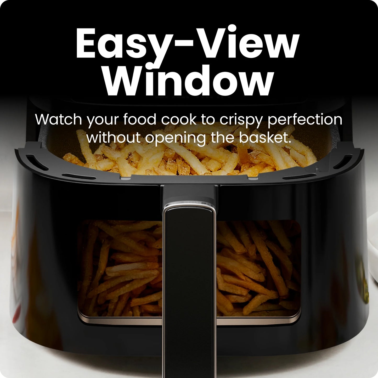 Turbofry Touch 4-Qt Easy-View Air Fryer W/ 4 Cooking Presets and 450F Hi-Fry Button - Black, New