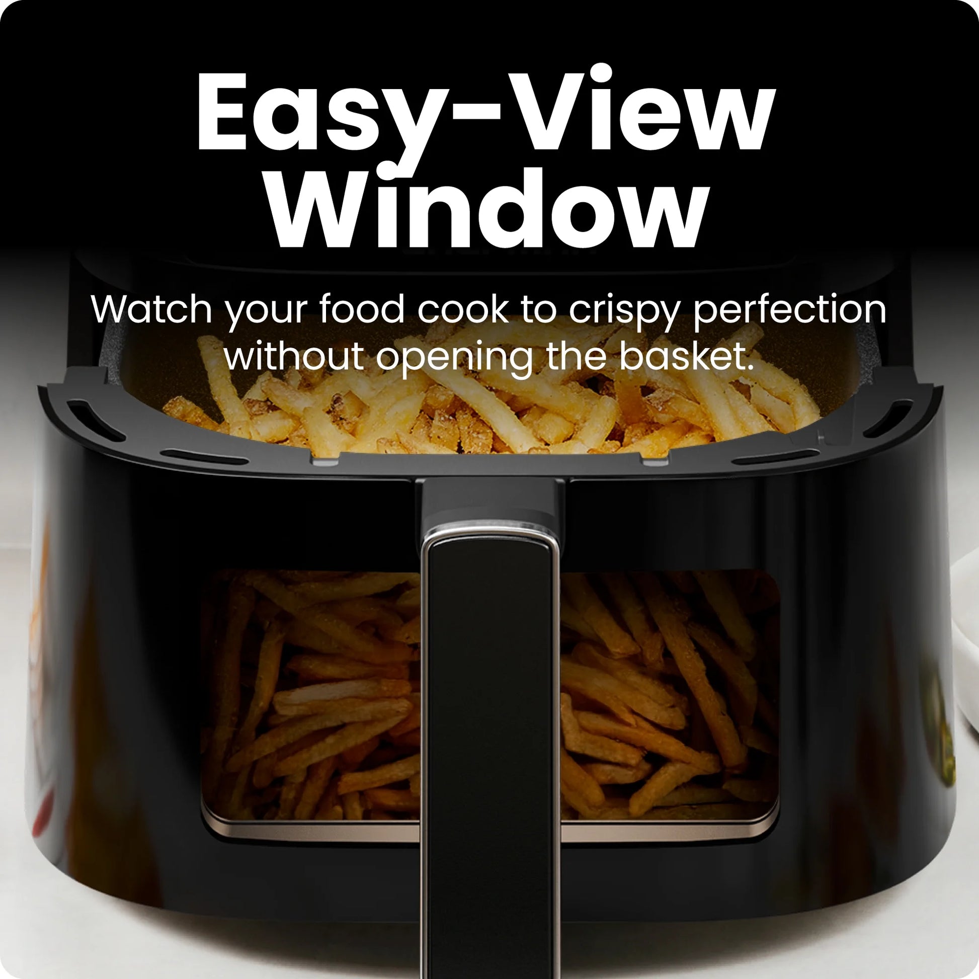 Turbofry Touch 4-Qt Easy-View Air Fryer W/ 4 Cooking Presets and 450F Hi-Fry Button - Black, New