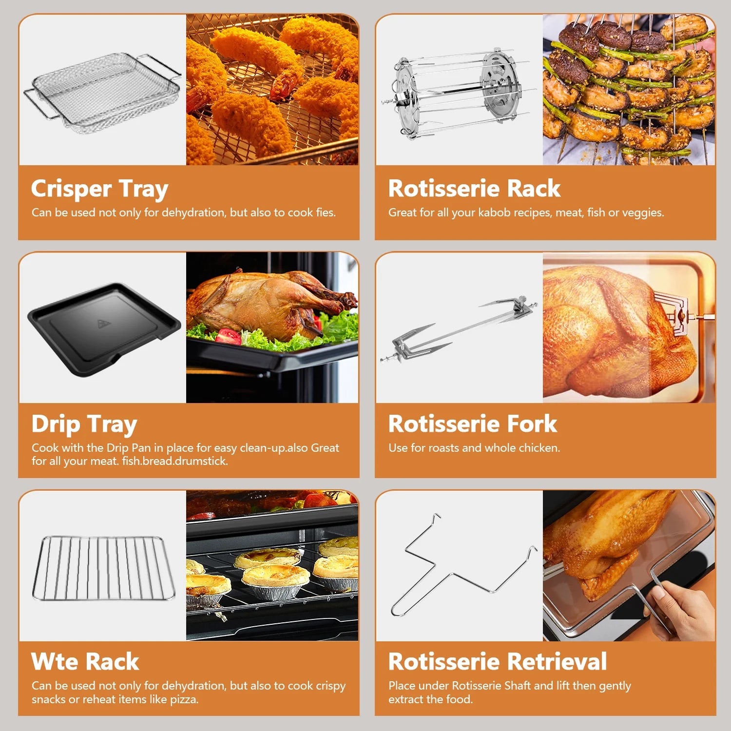12QT Touchscreen Air Fryer Oven with 12 Pre-Set Menus and Clear Window, Less Oil