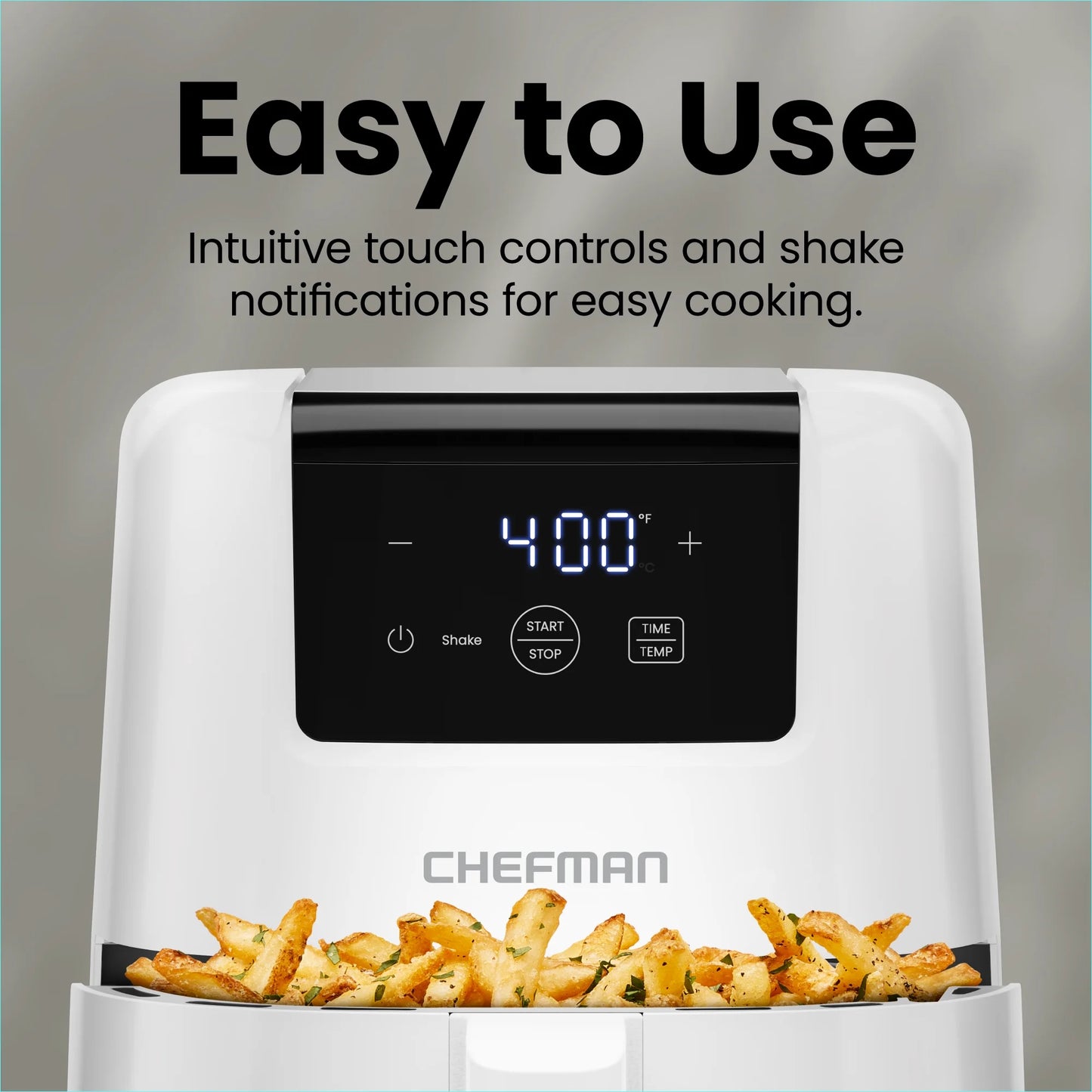 2 Qt Compact Air Fryer W/ Digital Display and Shake Reminder - White, New