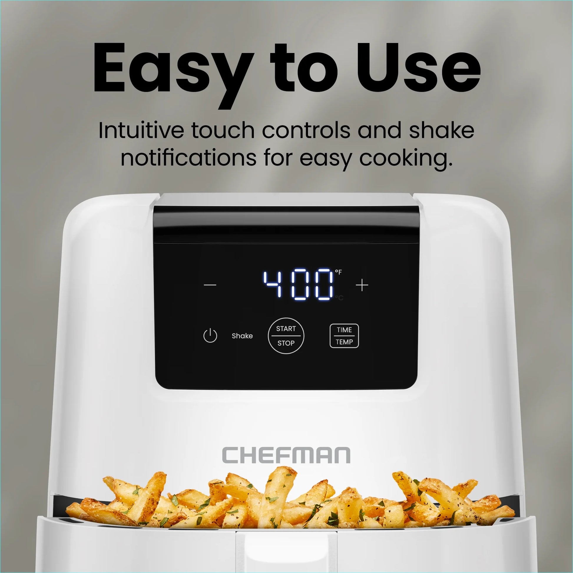 2 Qt Compact Air Fryer W/ Digital Display and Shake Reminder - White, New