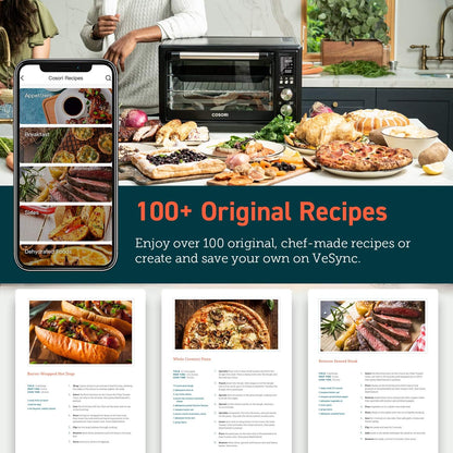 Air Fryer Toaster Oven Combo 13-In-1, 32Qt APP & Voice Control Convection Oven Countertop, Bake, Broil, Roast, Dehydrate, Sous Vide, 134 Recipes & 4 Accessories, Black, Stainless Steel