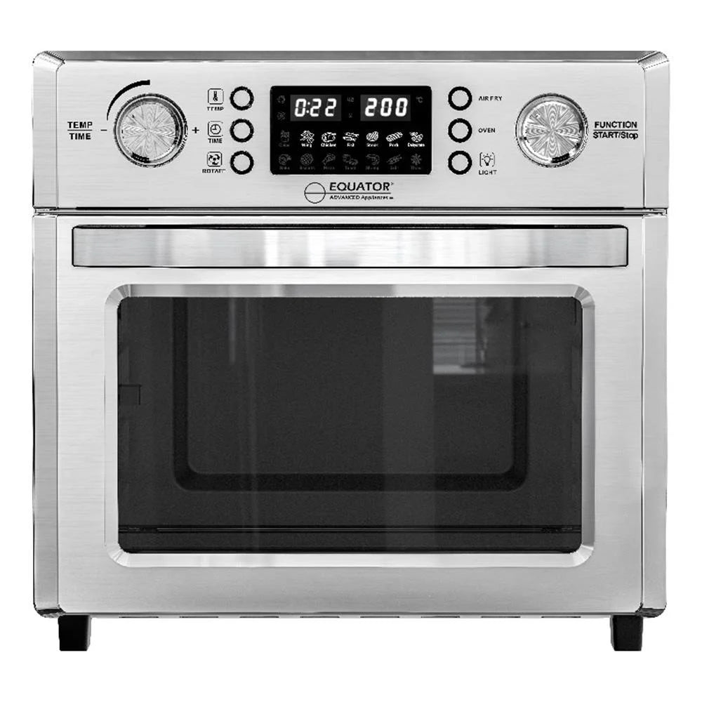 Equator 0.93 Cu.Ft Stainless 5-In-1 Air Fryer, Convection Oven, Pizza Oven, Grill, and Dehydrator with 360 Air Circulation