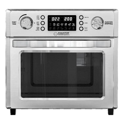 Equator 0.93 Cu.Ft Stainless 5-In-1 Air Fryer, Convection Oven, Pizza Oven, Grill, and Dehydrator with 360 Air Circulation