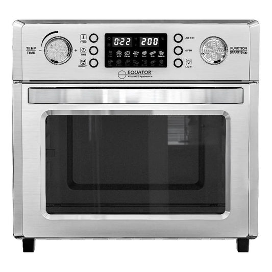 Equator 0.93 Cu.Ft Stainless 5-In-1 Air Fryer, Convection Oven, Pizza Oven, Grill, and Dehydrator with 360 Air Circulation