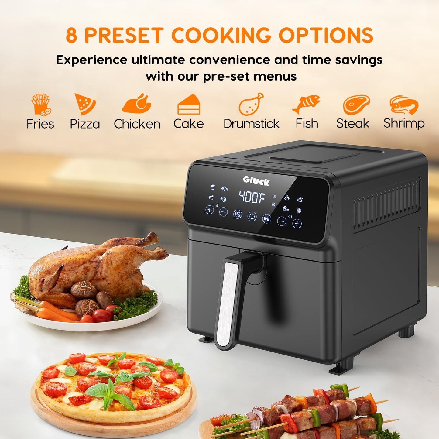 Air Fryer 6 Quart, Non-Toxic Airfryer with All Metal Inside, 1500W Large Air ...