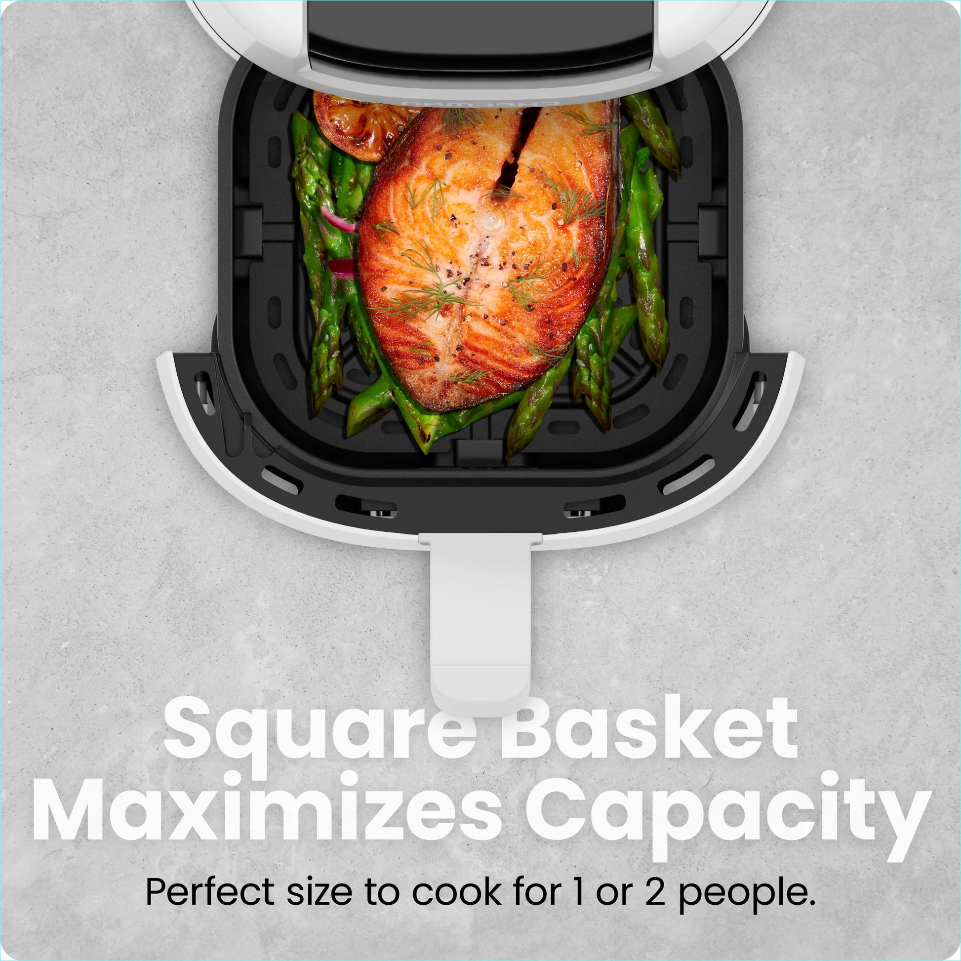 2 Qt Compact Air Fryer W/ Digital Display and Shake Reminder - White, New