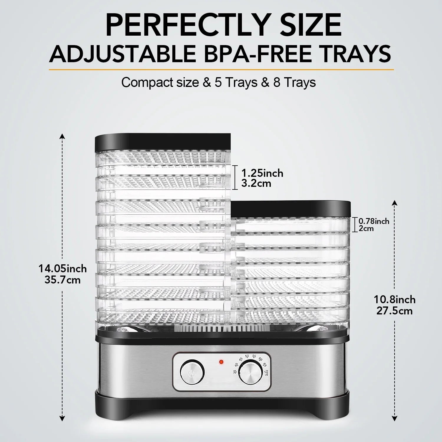8 Layers Food Dehydrator, Electric Digital Food Dehydrator Machine for Jerky, Fruit, Vegetables & Nuts, Vegetable Dryer with Timer and Temperature Control with LCD Display Screen