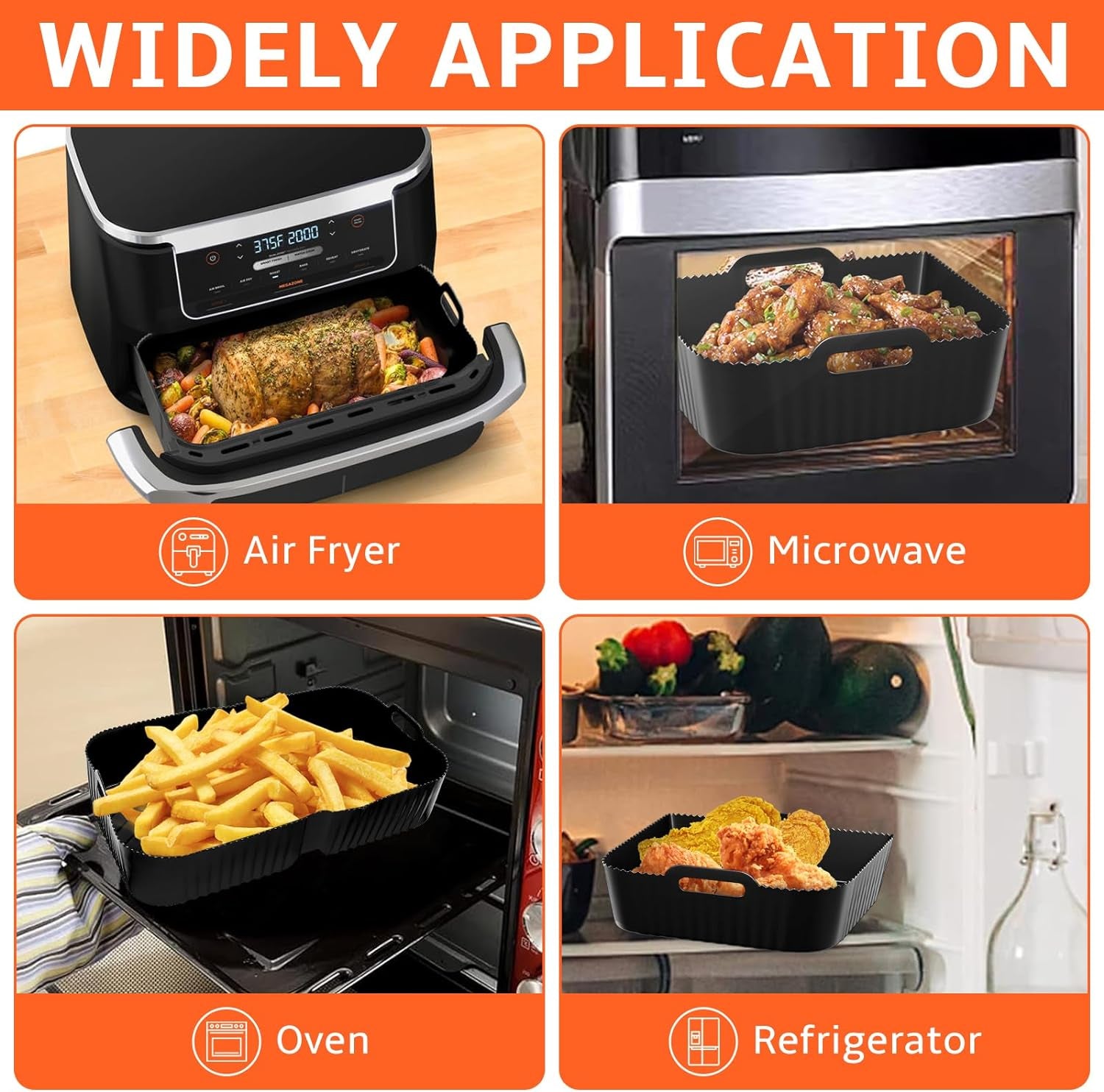 Air Fryer Silicone Liners for Ninja Dz071 7 Qt/Instant 9 Flexbasket Airfryer 3