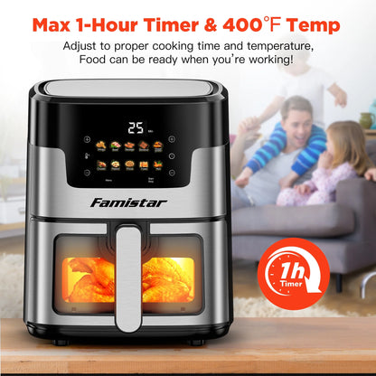 Air Fryer, 7.5QT Air Fryer Oven Oilless Cooker, 10-In-1 Hot Air Fryers with Digital LED Touch Screen, 10 Preset Cookings, Dishwasher-Safe Basket, Including Air Fryer Paper Liners 100PCS