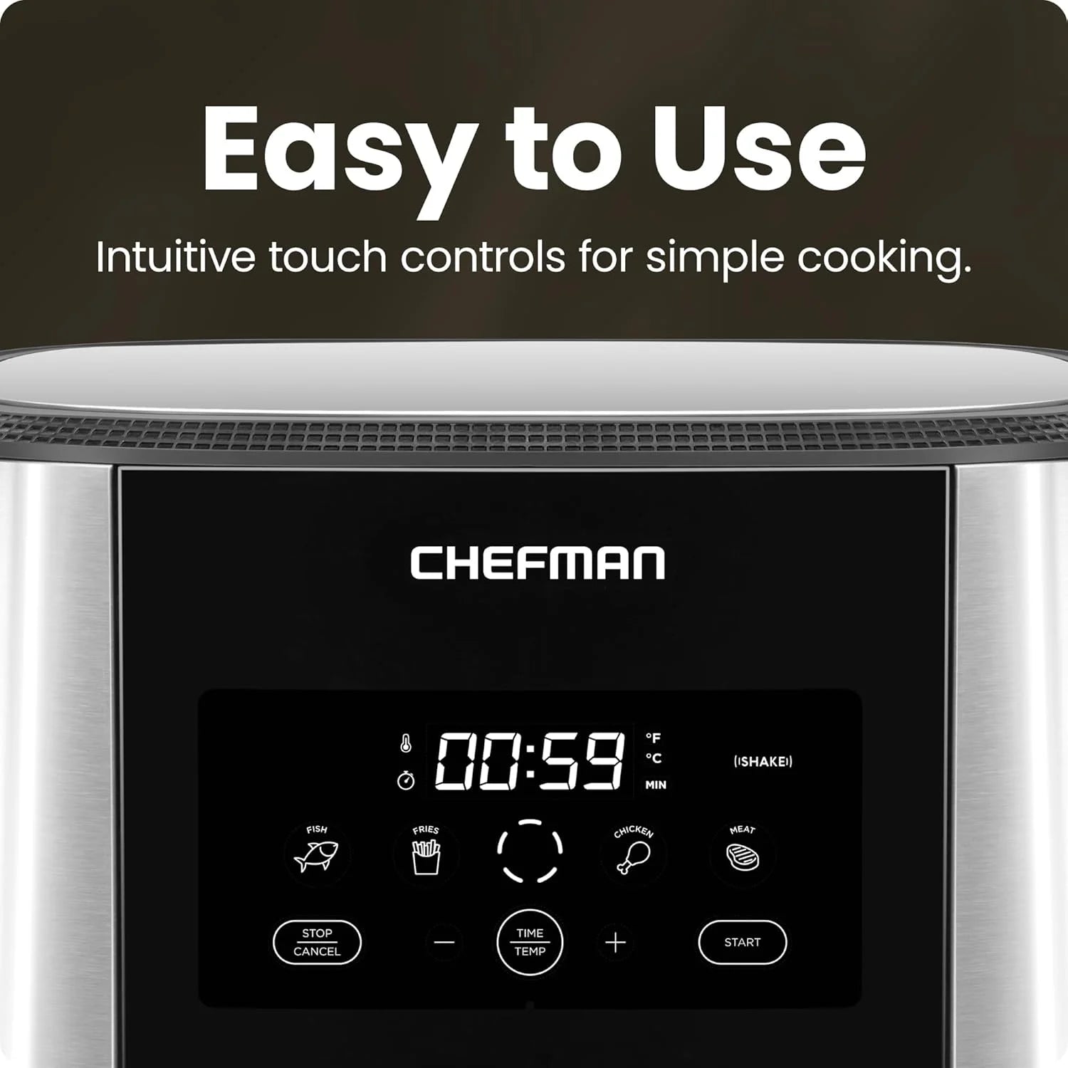 Turbofry Touch XL 8 Qt. Air Fryer with Digital Controls - Stainless Steel, New