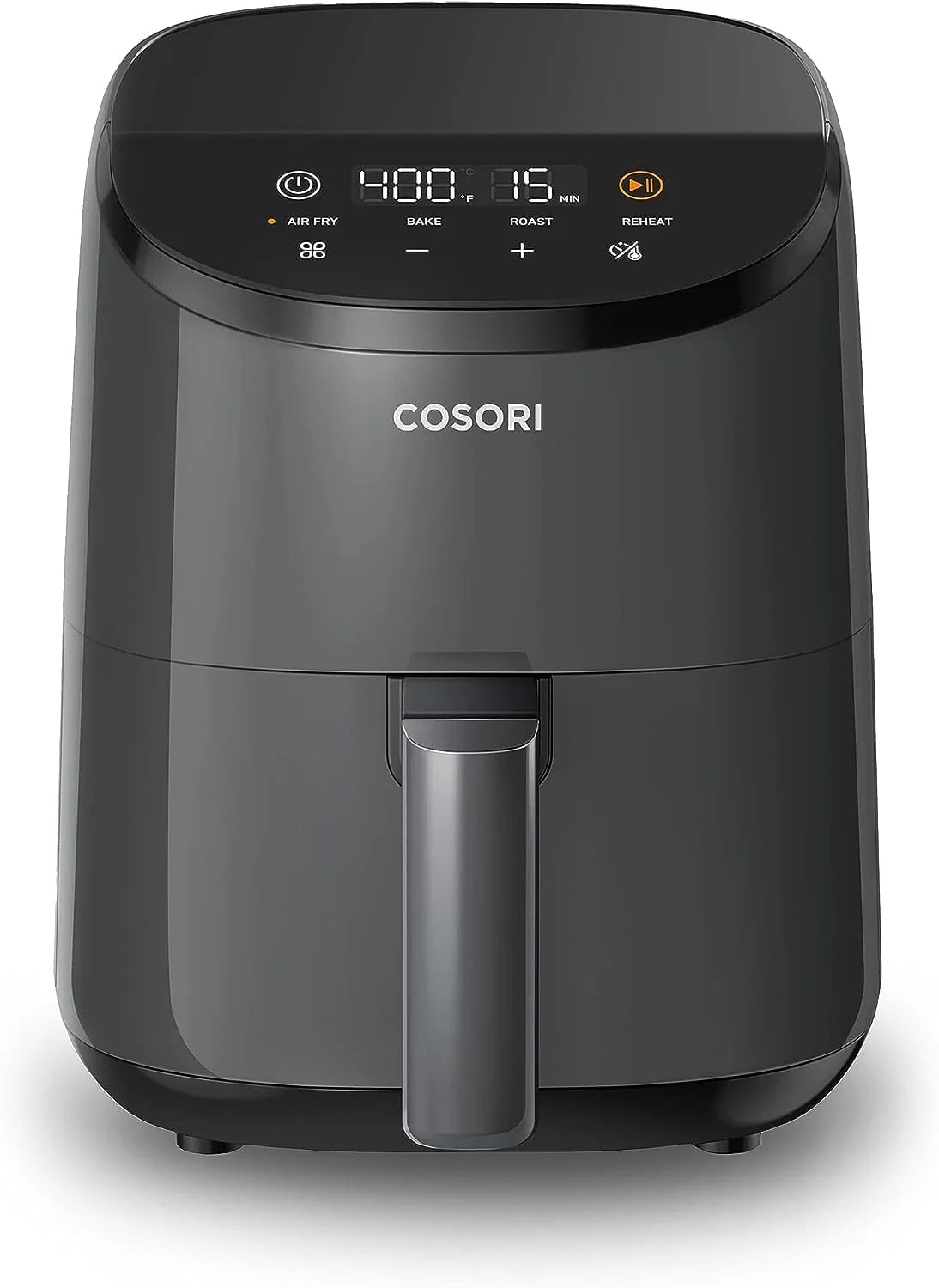 Small Air Fryer Oven 2.1 Qt, 4-In-1 Mini Airfryer, Bake, Roast, Reheat, Space-Saving & Low-Noise, Nonstick and Dishwasher Safe Basket, 30 In-App Recipes, Sticker with 6 Reference Guides,Grey