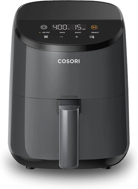 Small Air Fryer Oven 2.1 Qt, 4-In-1 Mini Airfryer, Bake, Roast, Reheat, Space-Saving & Low-Noise, Nonstick and Dishwasher Safe Basket, 30 In-App Recipes, Sticker with 6 Reference Guides,Grey