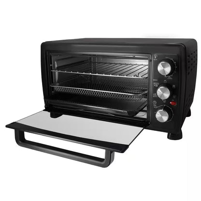 1400-Watt Black Toaster Oven, 5 Modes Air Fryer Bake Toast Cook, Temperature Control, 60 Min Timer