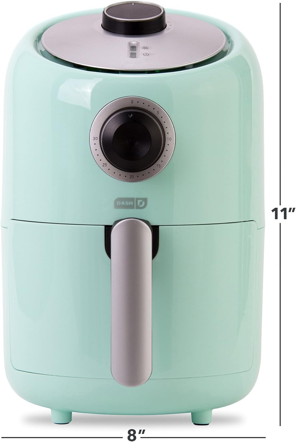 Compact Air Fryer Oven Cooker with Temperature Control, Non-Stick Fry Basket, Recipe Guide + Auto Shut off Feature, 2 Quart - Aqua